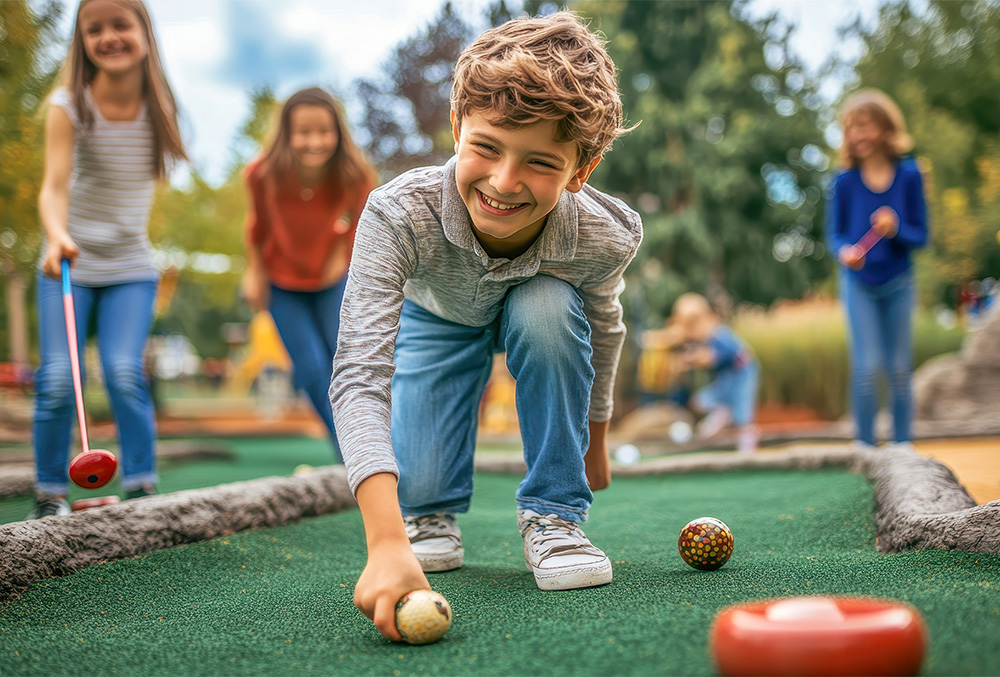 mini golf en famille